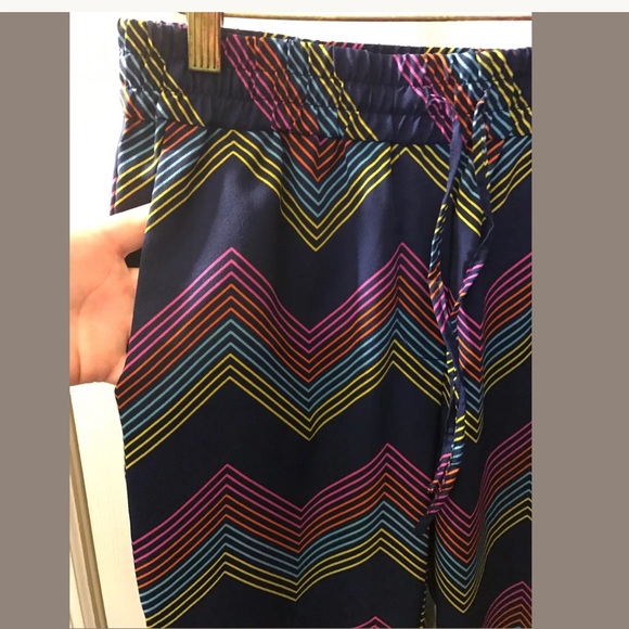 New MACBETH Collection Chevron Pants Pull On Set Lightweight Navy Blue NWT - Picture 2 of 6